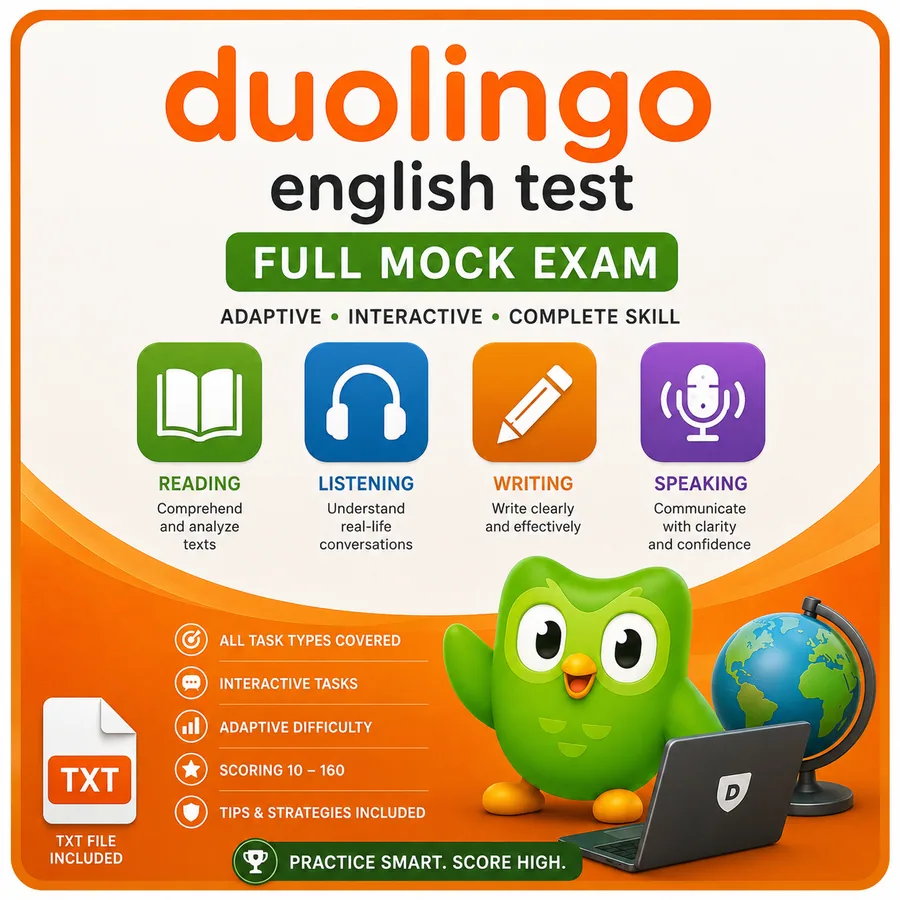 Duolingo English Test full mock exam AI Skill product cover