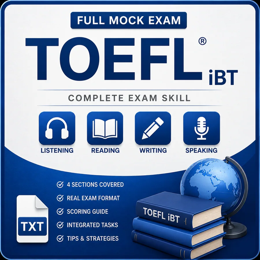 TOEFL iBT full mock exam AI Skill product cover