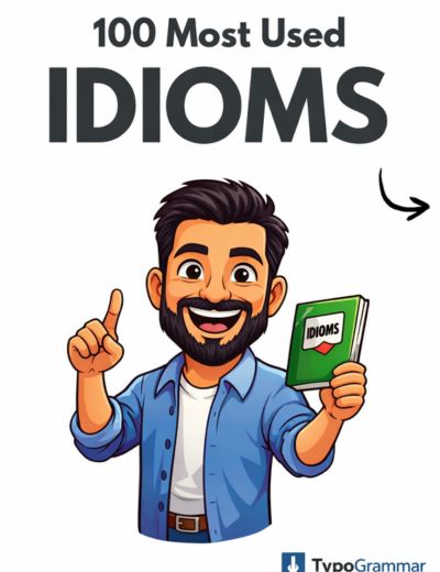 100 Most Used English Idioms PDF book cover by TypoGrammar