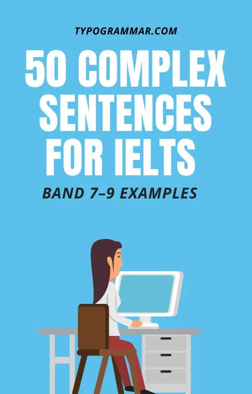 50 Complex Sentences for IELTS PDF book cover