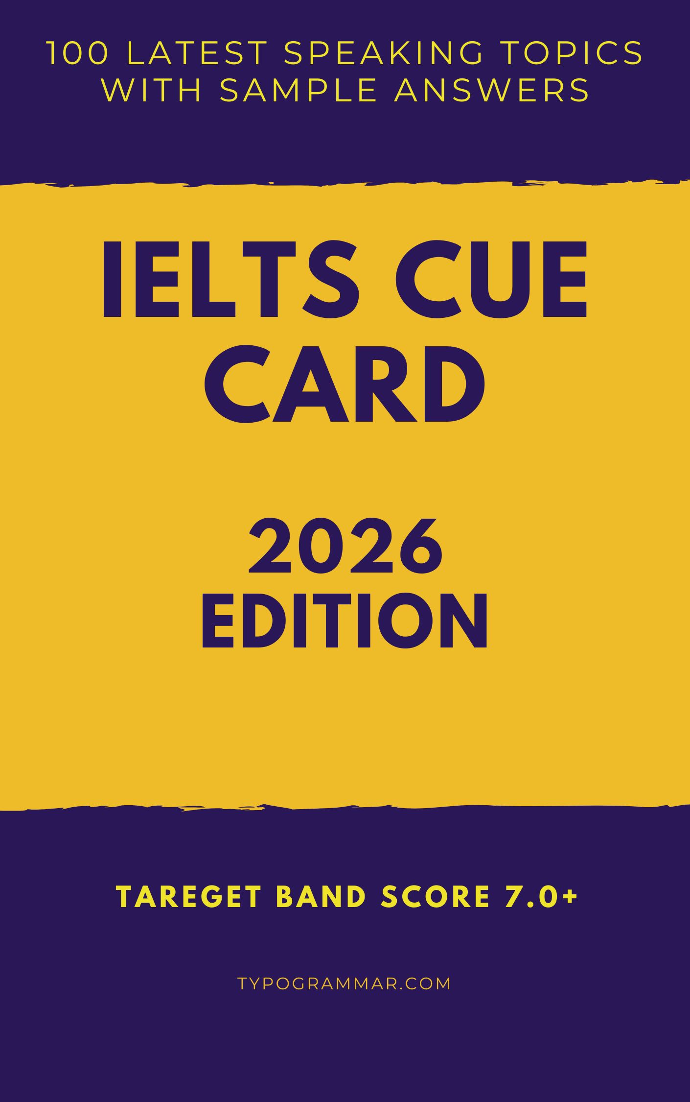 IELTS Cue Cards Book Cover (2026 Edition)