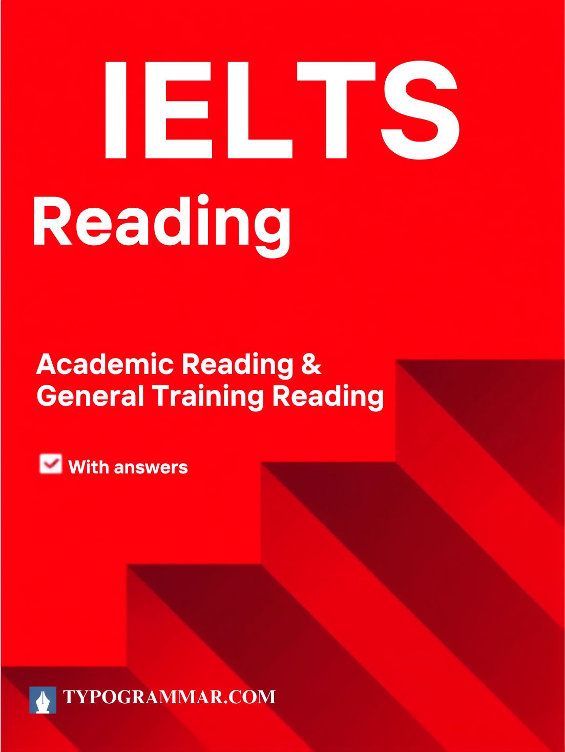 IELTS Reading PDF by TypoGrammar covering Academic and General Training question types, strategies, and practice passages.